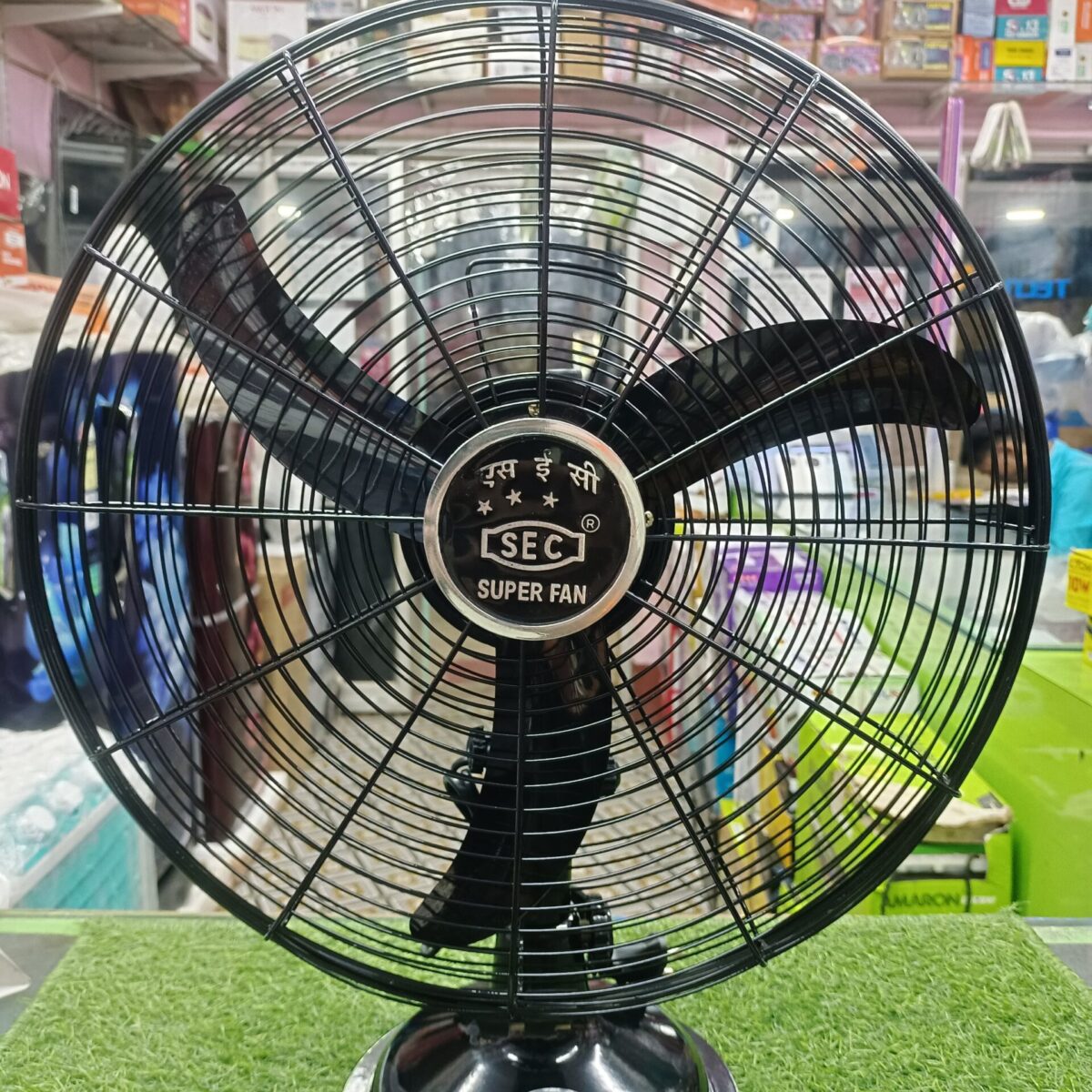 SEC Table Fan(Fiber Blade, High Speed,Black Colour, Copper Coill )
